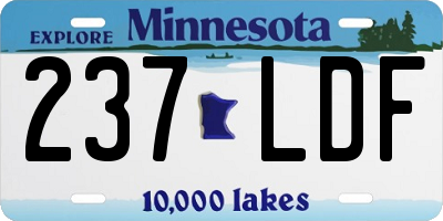MN license plate 237LDF
