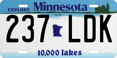 MN license plate 237LDK