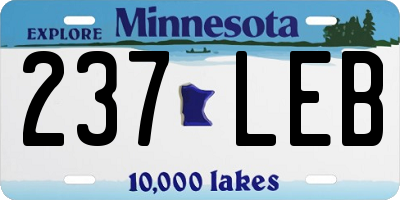 MN license plate 237LEB