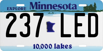 MN license plate 237LED