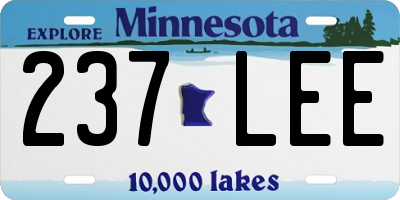 MN license plate 237LEE