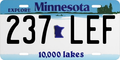 MN license plate 237LEF