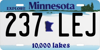 MN license plate 237LEJ