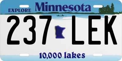 MN license plate 237LEK