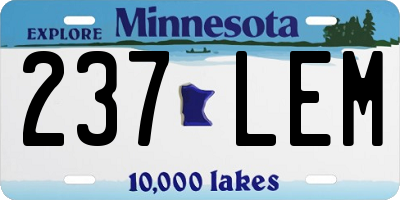 MN license plate 237LEM