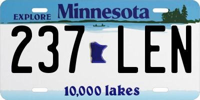 MN license plate 237LEN