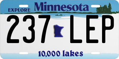 MN license plate 237LEP