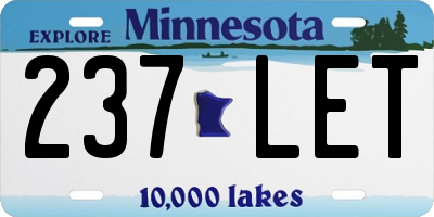 MN license plate 237LET