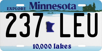 MN license plate 237LEU