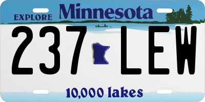 MN license plate 237LEW