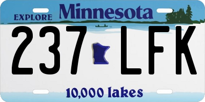 MN license plate 237LFK