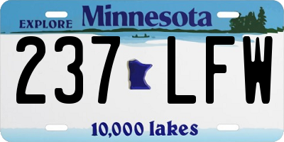 MN license plate 237LFW
