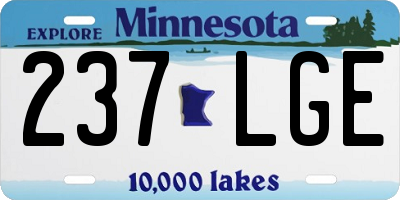 MN license plate 237LGE