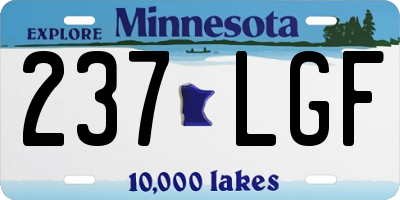 MN license plate 237LGF