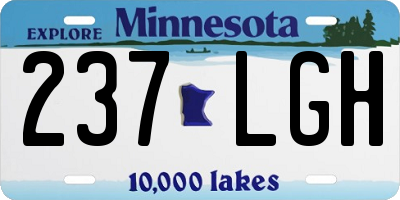 MN license plate 237LGH