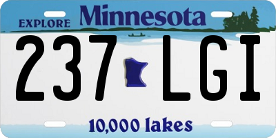MN license plate 237LGI