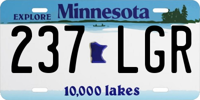 MN license plate 237LGR