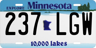 MN license plate 237LGW