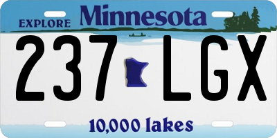 MN license plate 237LGX