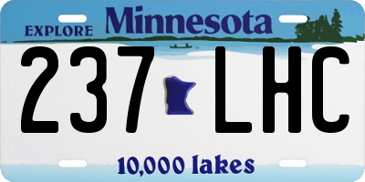 MN license plate 237LHC