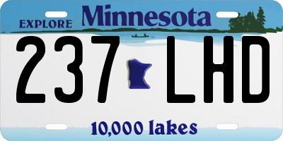 MN license plate 237LHD