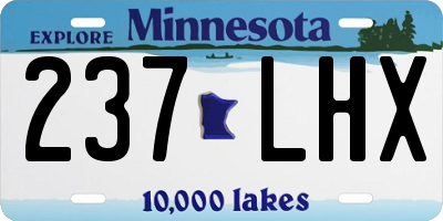 MN license plate 237LHX