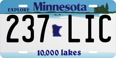 MN license plate 237LIC