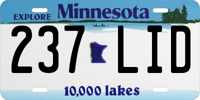 MN license plate 237LID