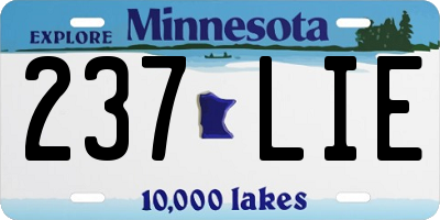 MN license plate 237LIE