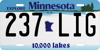 MN license plate 237LIG