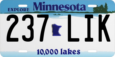 MN license plate 237LIK