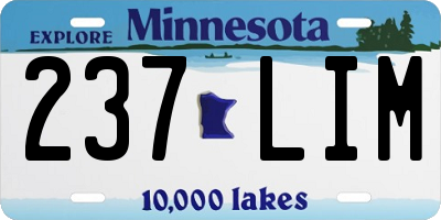 MN license plate 237LIM