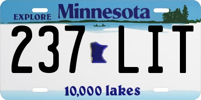 MN license plate 237LIT