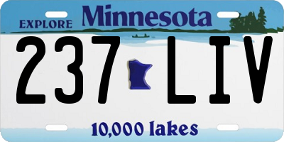 MN license plate 237LIV
