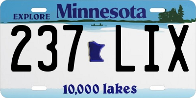 MN license plate 237LIX