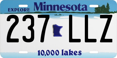 MN license plate 237LLZ
