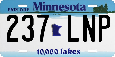 MN license plate 237LNP