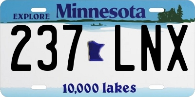 MN license plate 237LNX