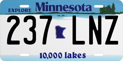 MN license plate 237LNZ