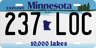 MN license plate 237LOC