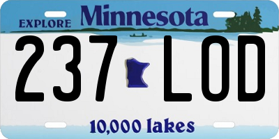 MN license plate 237LOD