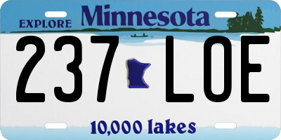 MN license plate 237LOE