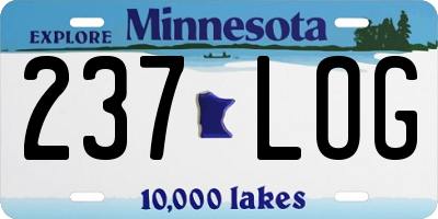 MN license plate 237LOG