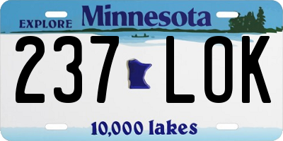 MN license plate 237LOK