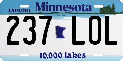 MN license plate 237LOL
