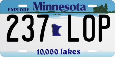 MN license plate 237LOP