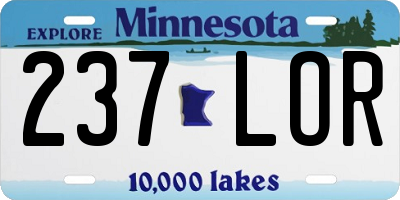 MN license plate 237LOR