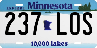 MN license plate 237LOS