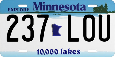 MN license plate 237LOU