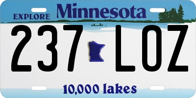 MN license plate 237LOZ